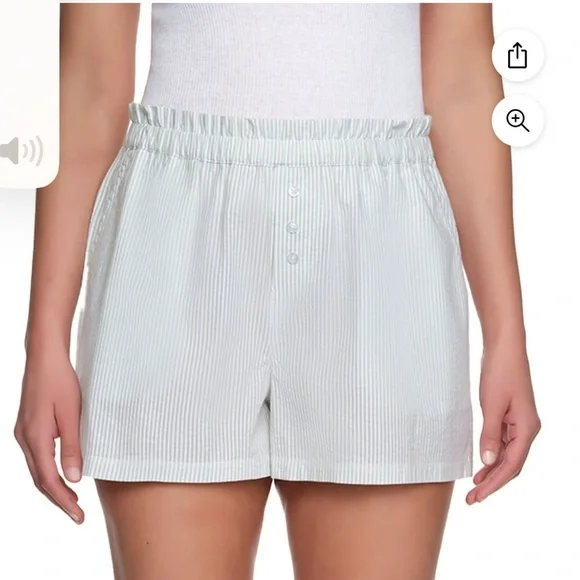 NWT LOFT Women's 2 Pack Pajama/sleep Shorts - Blue and Green Striped - Picture 4 of 11